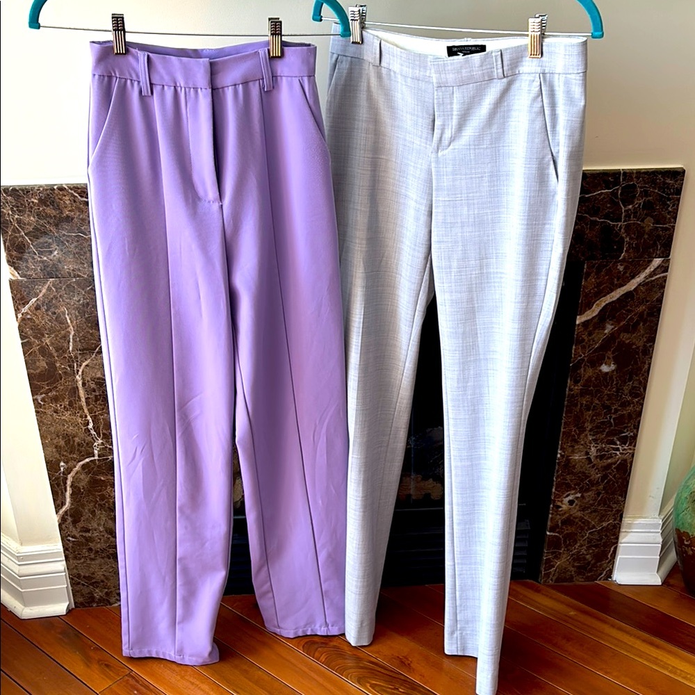 Elegant Women's Lilac and Gray Pants Set